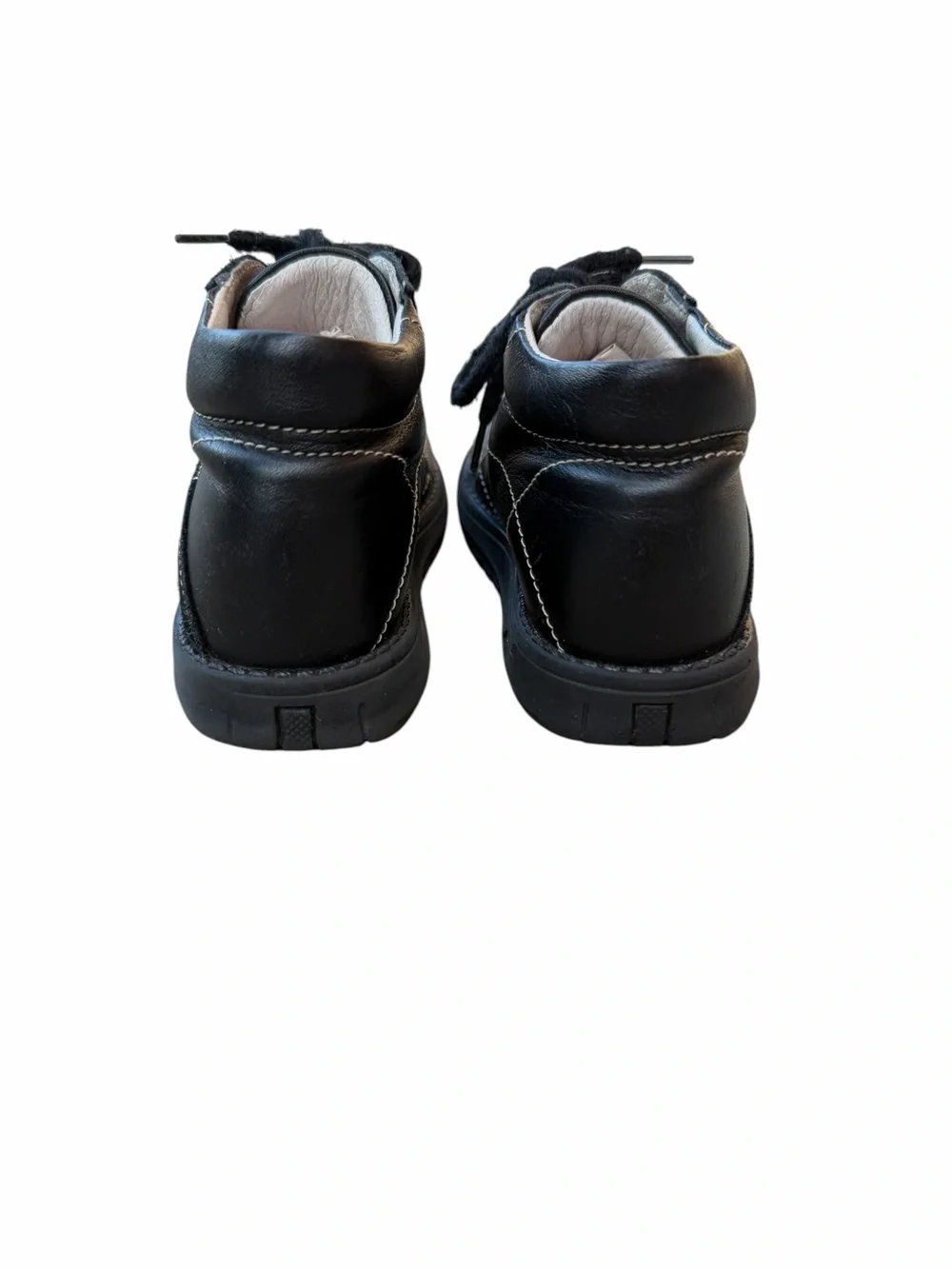 Kids Casual Black Lace-Up Shoes